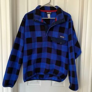 Patagonia Synchilla® Snap-T® Fleece Pullover - Plaid Blue/Black